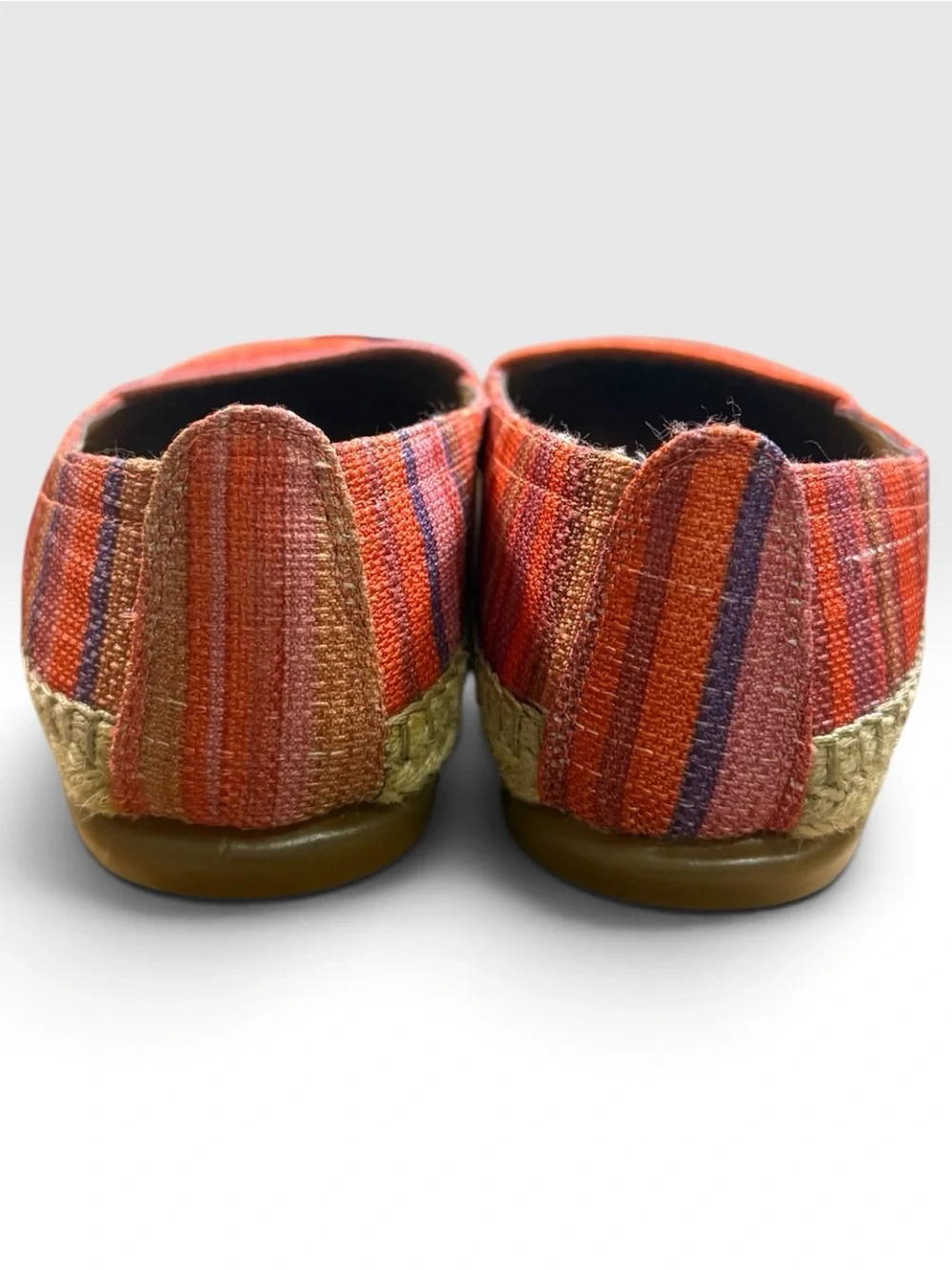 Aerosoles Solitaire Striped Espadrille Flats Size 9.5W Orange Pink